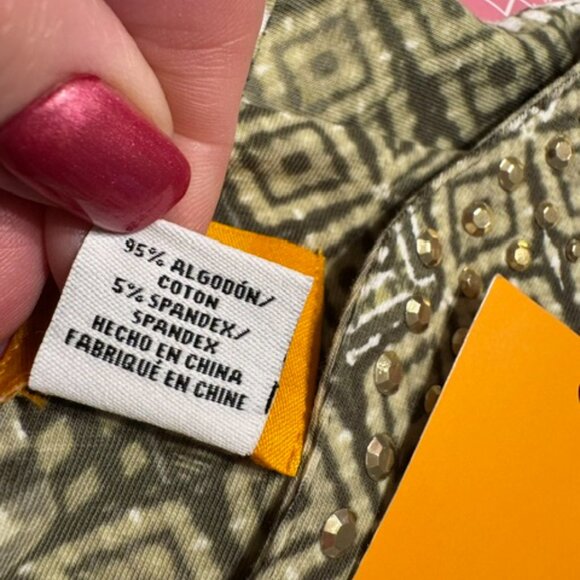 ❤️NWT  RUBY RD. SAGE GREEN PRINT TOP w/GROMMET DETAIL    SMALL/PETITE - Picture 7 of 9